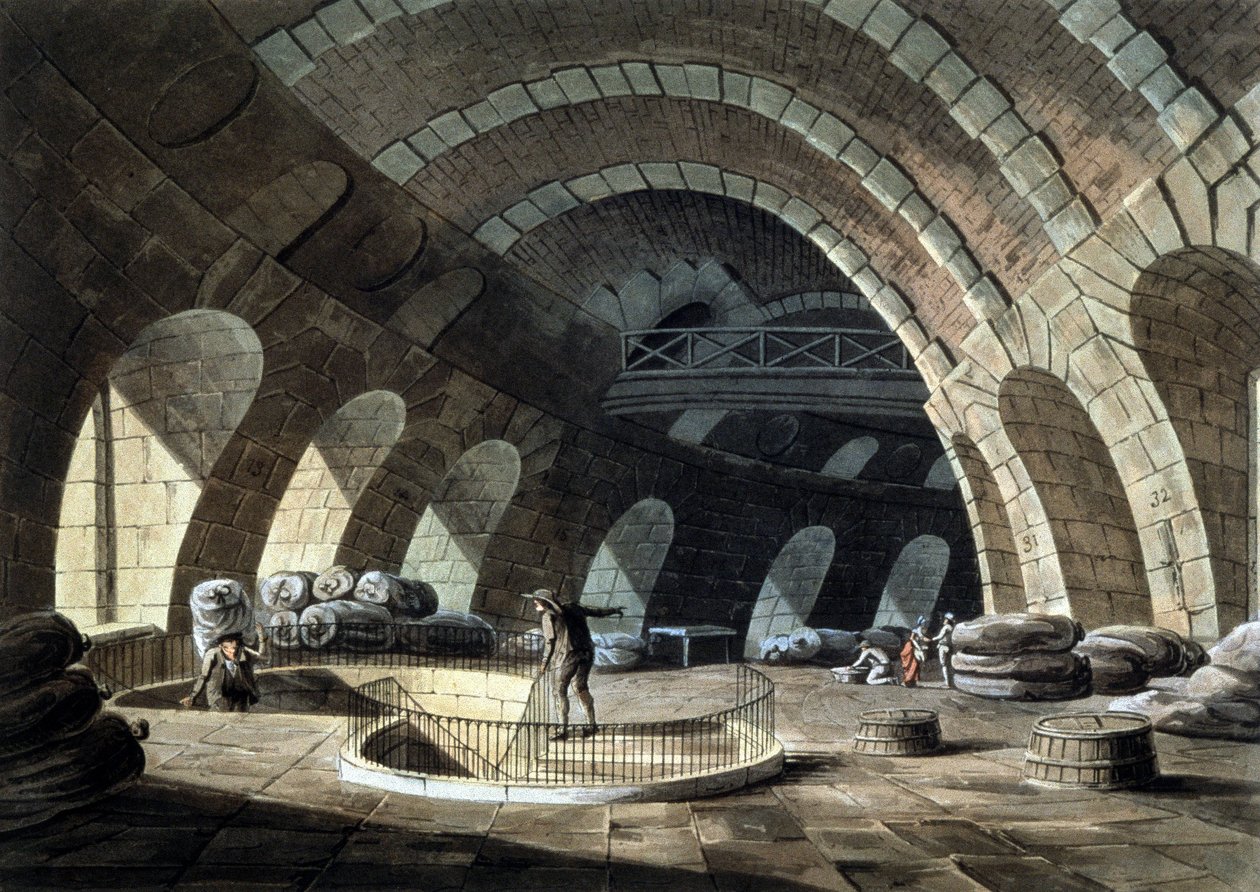 maissivaihto Pariisissa, kaiverrus, 1800-luvun alku tekijältä John Claude (after) Nattes