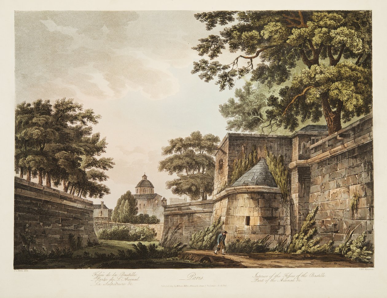 Bastilian linnoituksen sisätilat, osa arsenaalia, kuvitus Versailles