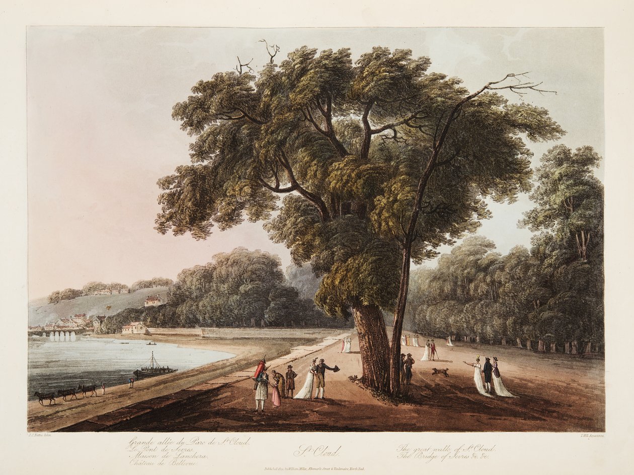 St Cloud, St Cloudin suuri kävelykatu, Sevresin silta jne. jne., kuvitus Versailles