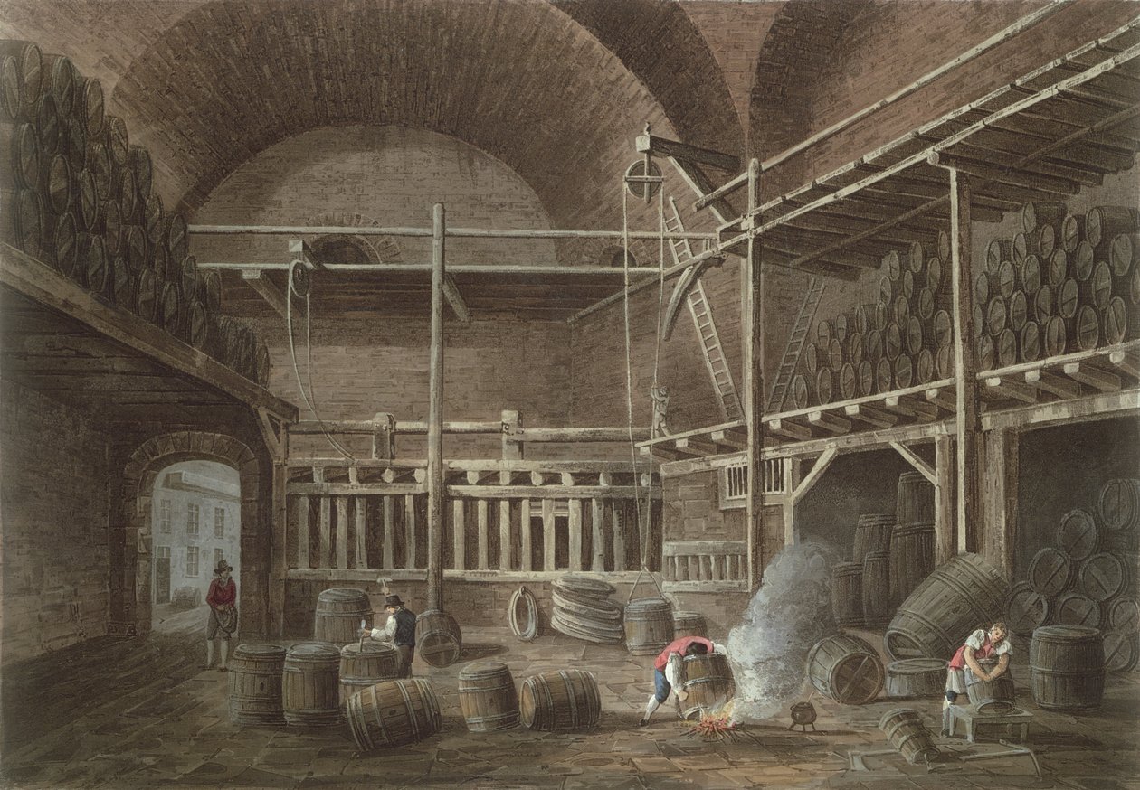 Julianuksen kylpylät Hotel de Clunyssa, 1809 (akvatinta) tekijältä John Claude Nattes