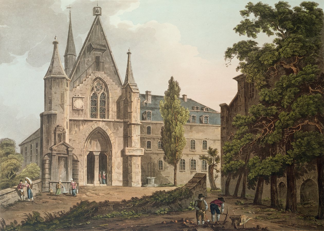 College de Navarre Pariisissa, kaiverrus I. Hill, 1809 (akvatinta) tekijältä John Claude Nattes