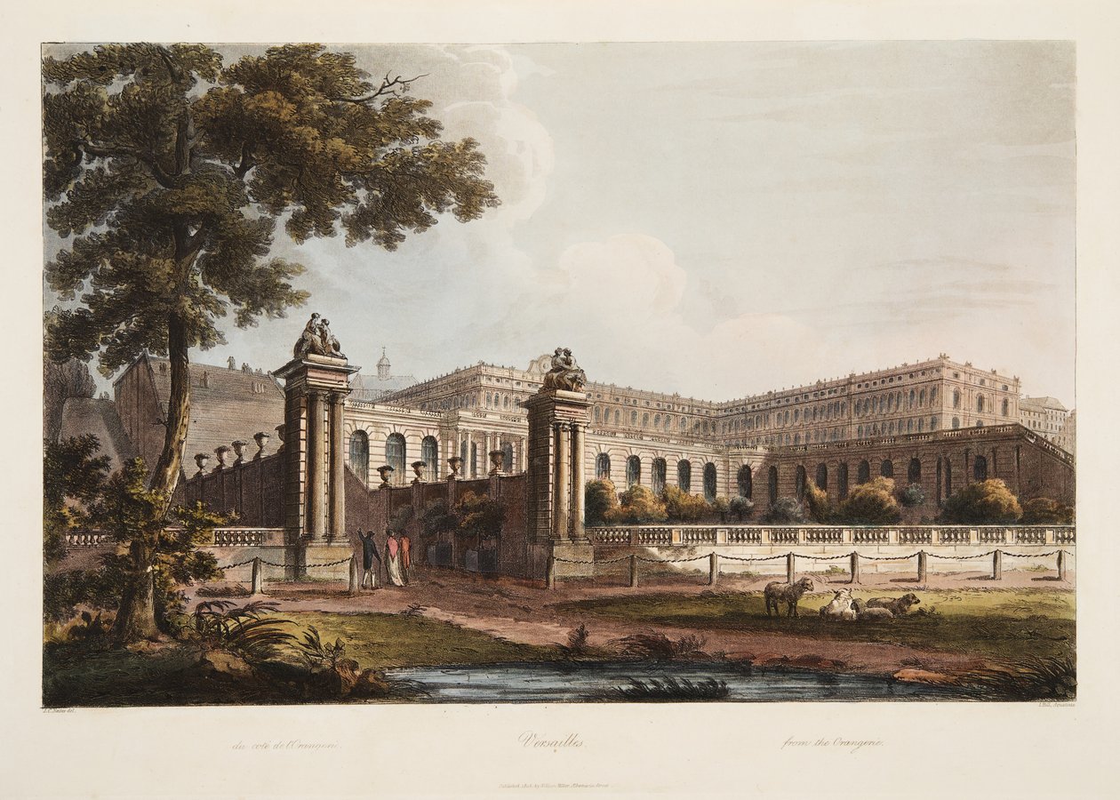 Versailles Orangeriesta, kuvitus Versaillesista, Pariisista ja Saint Denis