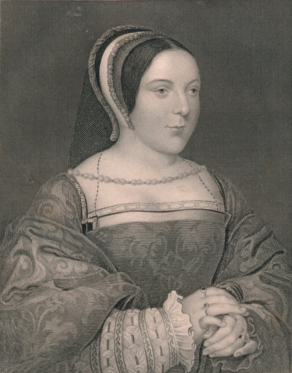 Margaret Tudor. Skotlannin kuningatar, n. 1525, 1800-luvun alku-puoli. tekijältä John Cochran