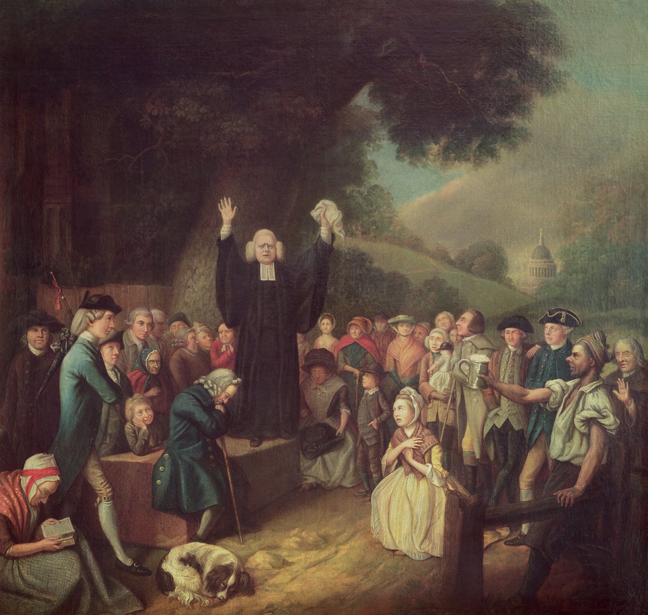 George Whitefield saarnaamassa tekijältä John Collet