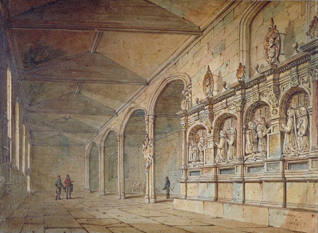 Pyhän Pietari ad Vinculan kappelin sisustus, Lontoon Tower, 1814 tekijältä John Coney