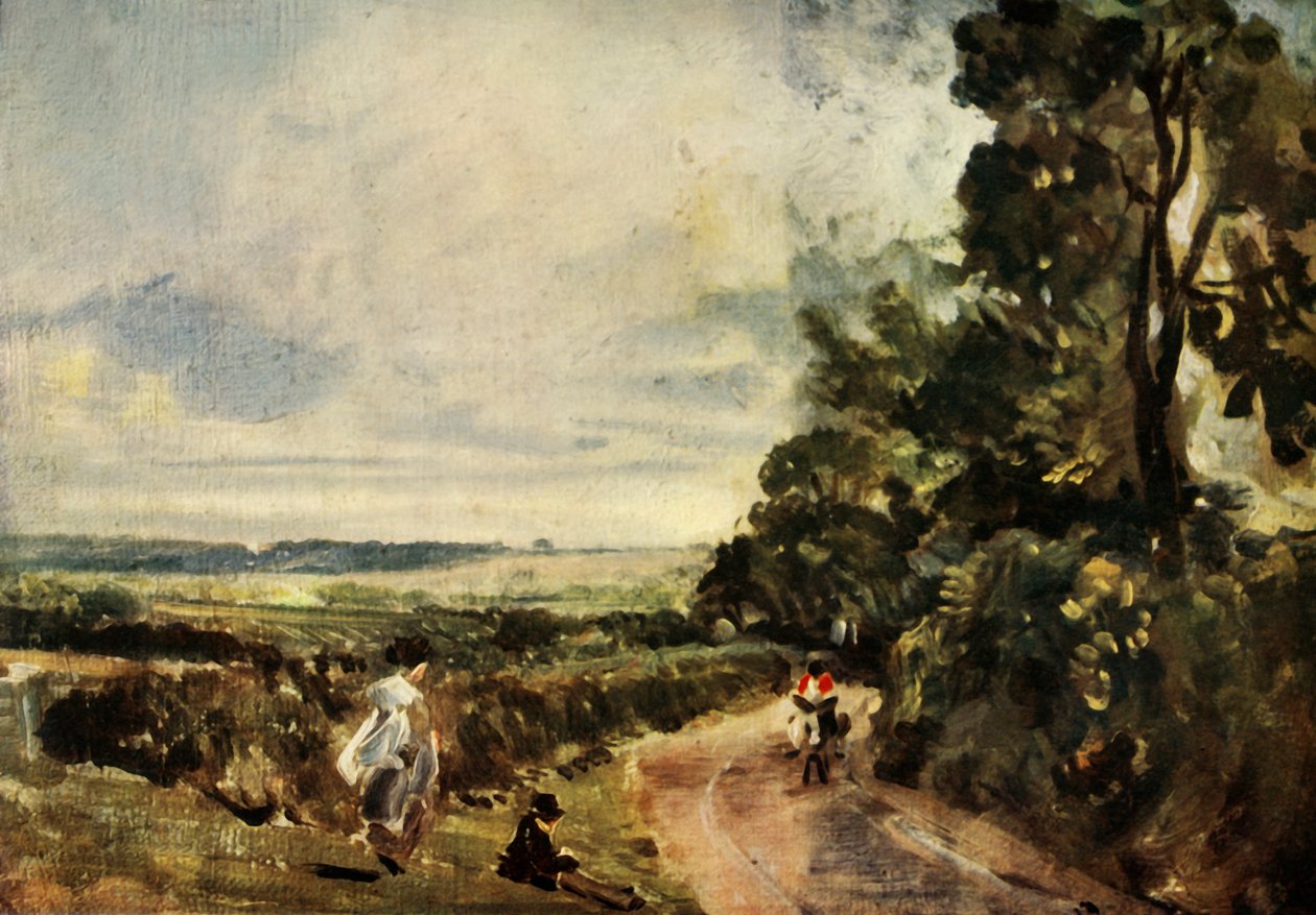 Maatie puilla ja hahmoilla, c1830, 1934. tekijältä John Constable