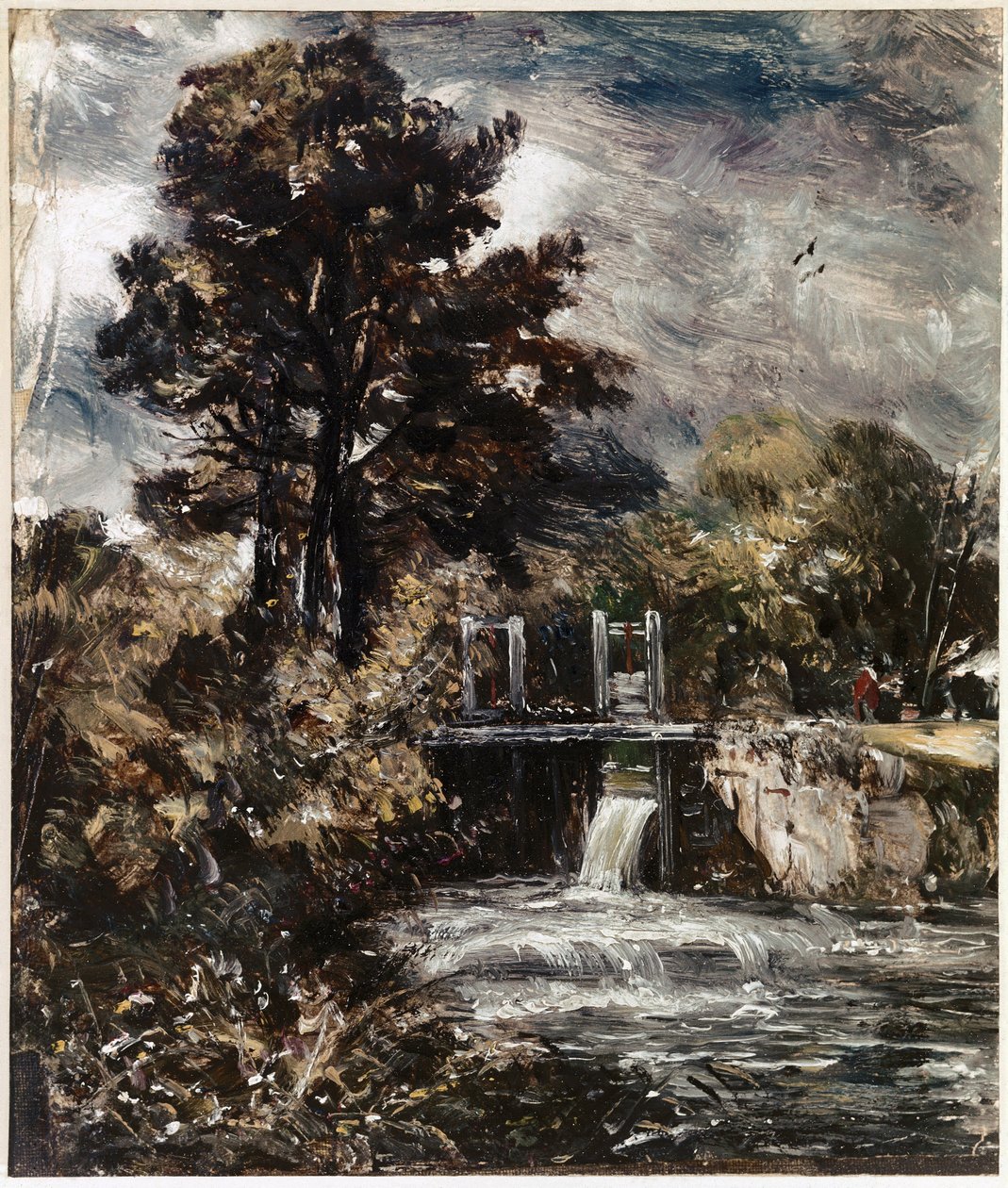 Sluice, ehkä Stourissa (öljy kankaalle tekijältä John Constable