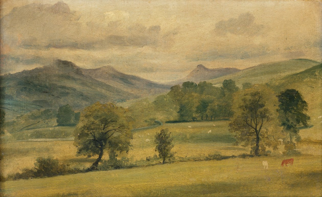 Näkymä järvialueella (akvarelli) tekijältä John Constable