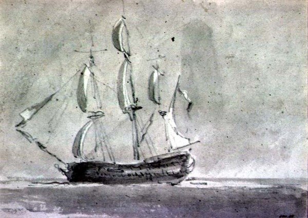 Laiva purjeen alla tekijältä John Constable