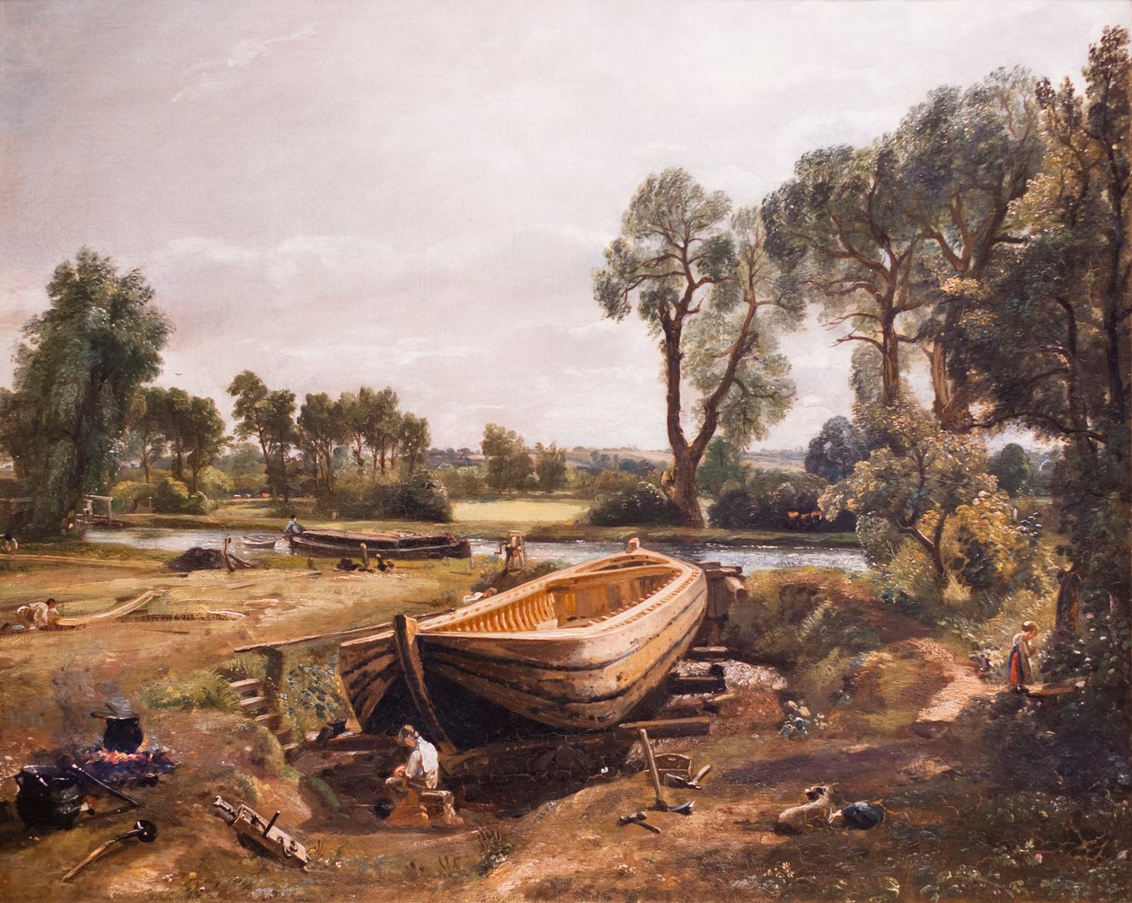 Veneenrakennus lähellä Flatford Milla tekijältä John Constable