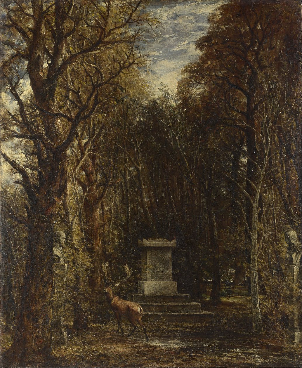 Sir Joshua Reynoldsin muistomerkki, jonka edesmennyt Sir George Beaumont, Bt., pystytti Coleorton Hallin puistoon Leicestershiressä. tekijältä John Constable