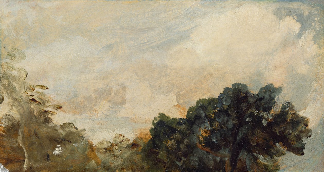 Cloud Study with Trees, 1821 (öljy paperille asetettu alukselle) tekijältä John Constable