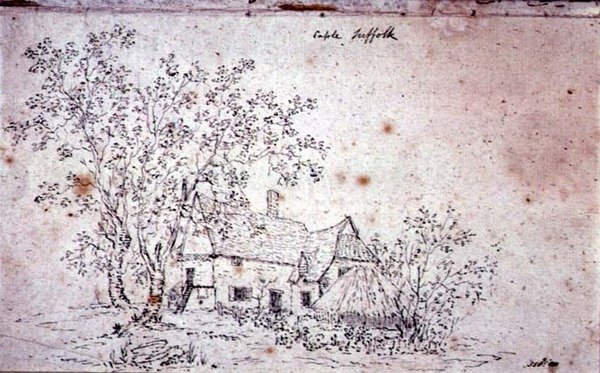 Mökki Caplessa, Suffolkissa (piirustus) tekijältä John Constable