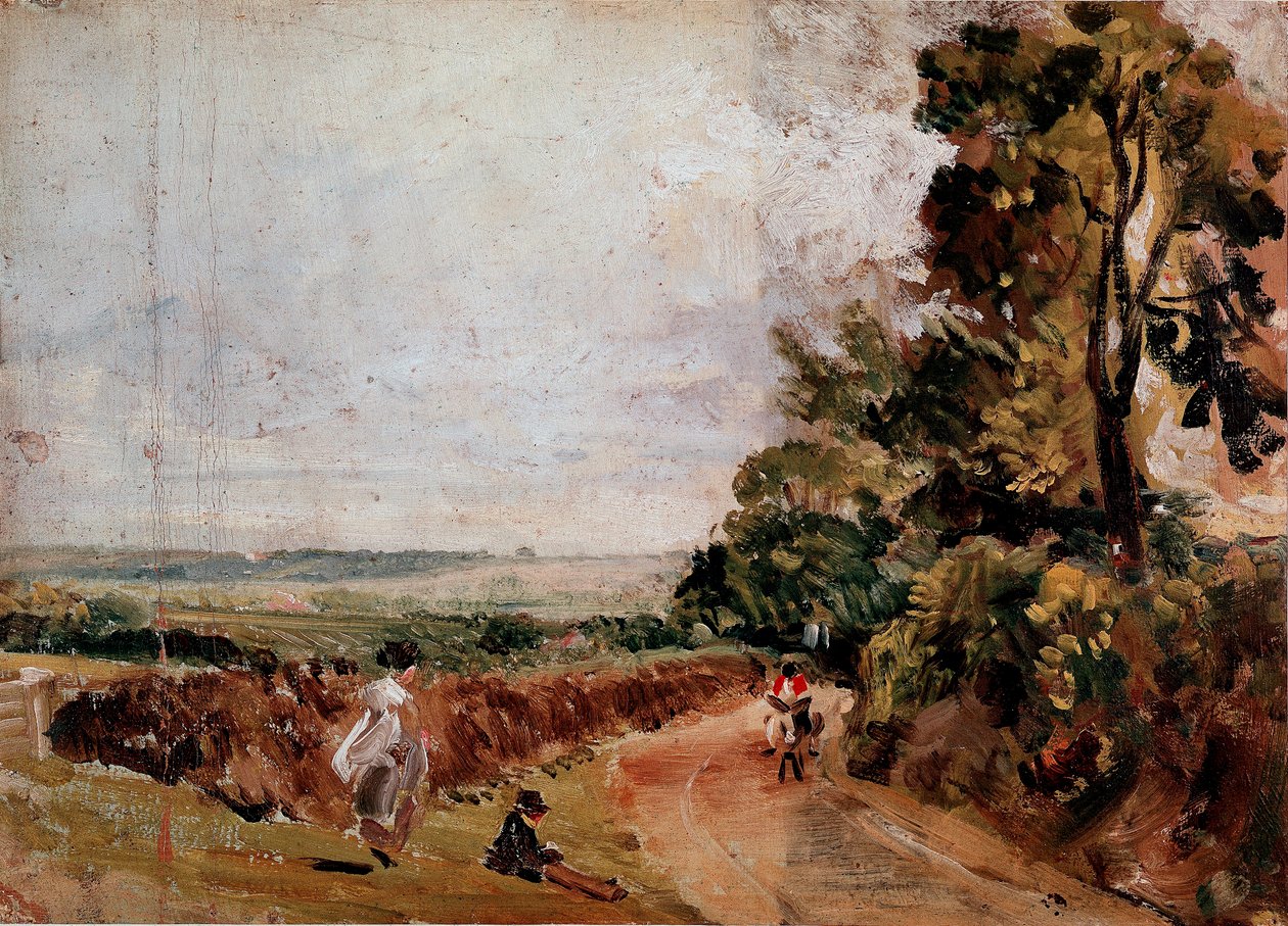 Maatie East Bergholtin ja Flatfordin välillä John Constablen (1776-1837) maalaus 1811 noin. Aurinko. 24,2x33 cm Lontoo, Victoria and Albert Museum tekijältä John Constable