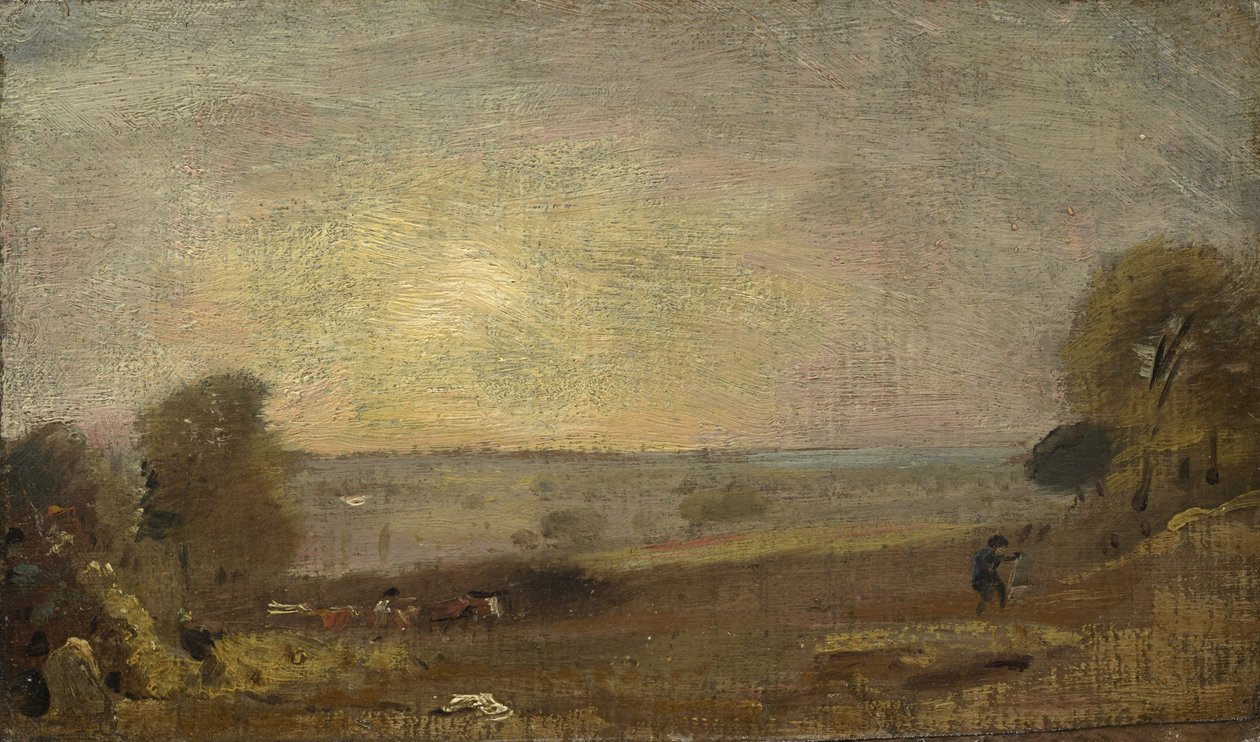 Dedham Vale tieltä East Bergholtiin: Auringonlasku, 1810 tekijältä John Constable
