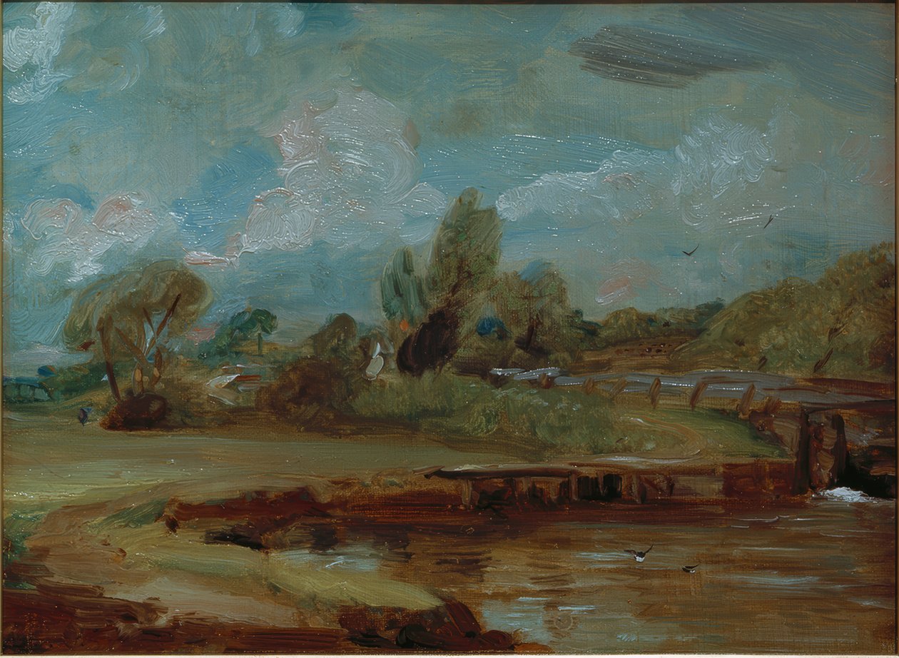 Flatford Lock joen varrelta tekijältä John Constable