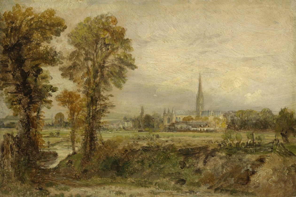 Kaukainen näkymä Salisburyn katedraalille, 1821 tekijältä John Constable