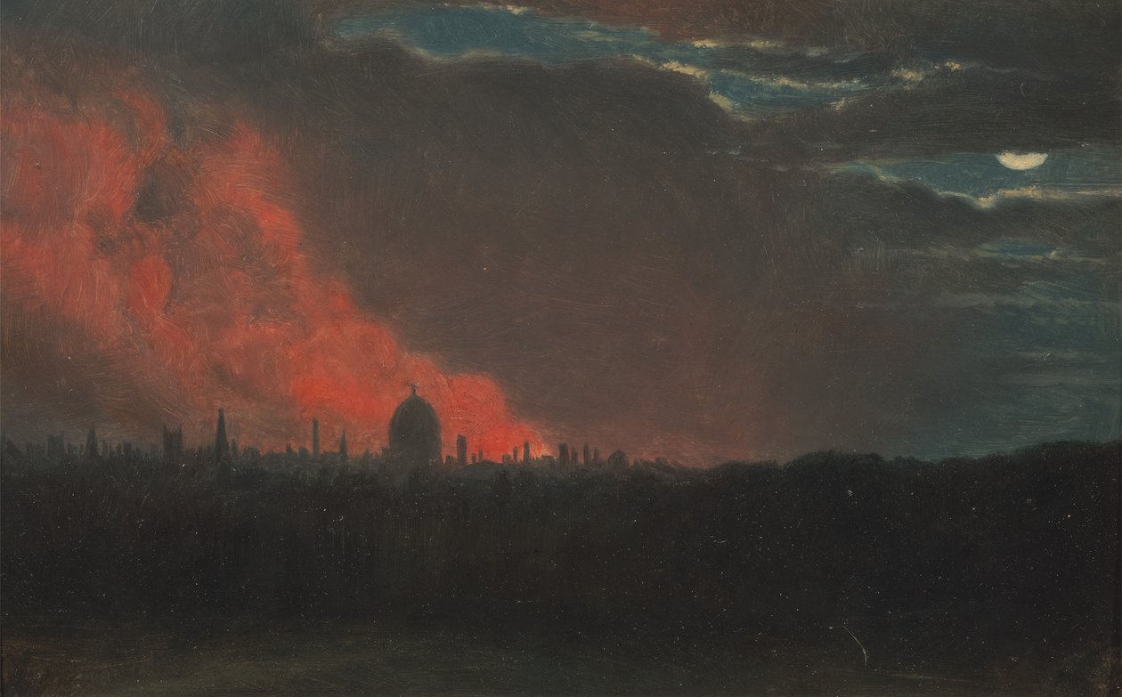Tuli Lontoossa, nähtynä Hampsteadista, 16. lokakuuta 1834, nähtynä Hampsteadista, n. 1826. tekijältä John Constable