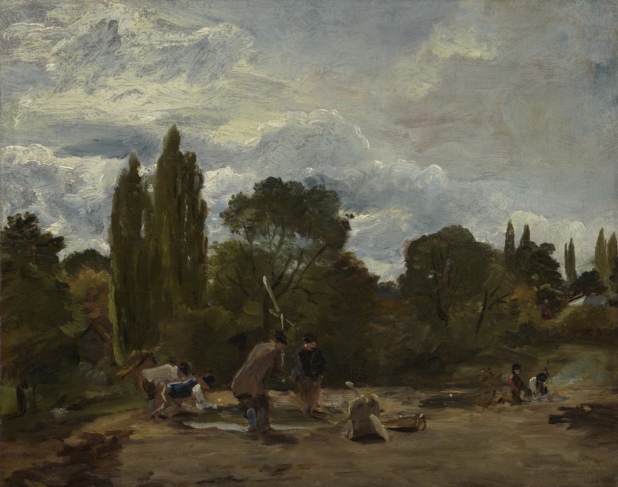 Flailing Nauriin päät, East Bergholt, n.1812-15 tekijältä John Constable