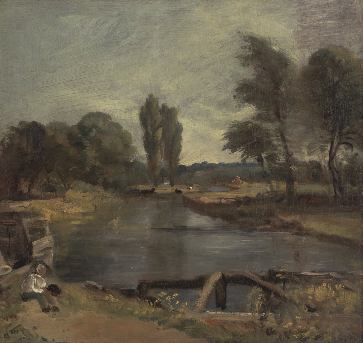 Flatford Lock, vuosina 1810-1811. tekijältä John Constable
