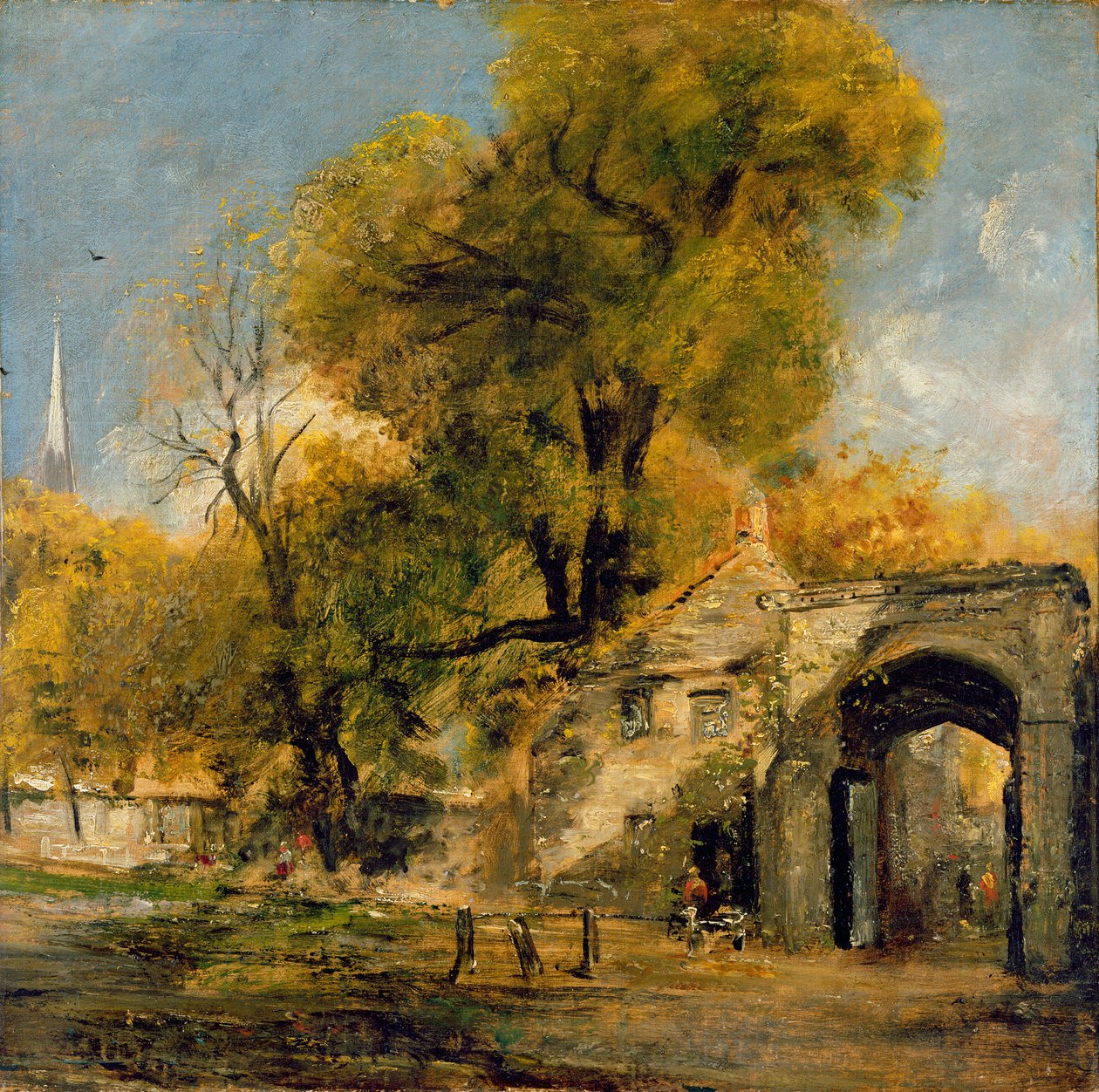 Harnham Gate, Salisbury, n. 1820-21 (öljy kankaalle) tekijältä John Constable