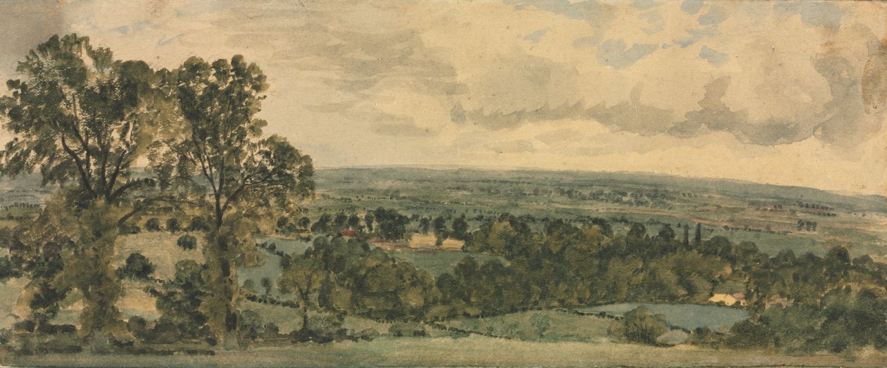 Maisema (akvarelli) tekijältä John Constable