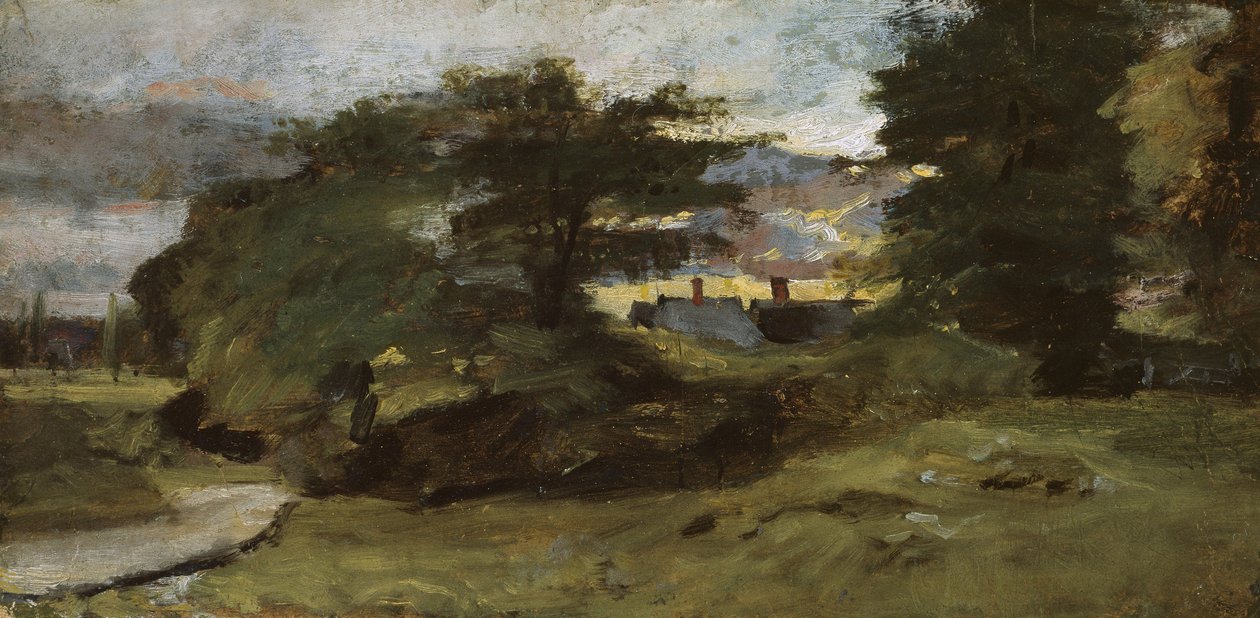 Maisema mökeillä, 1809-10 tekijältä John Constable