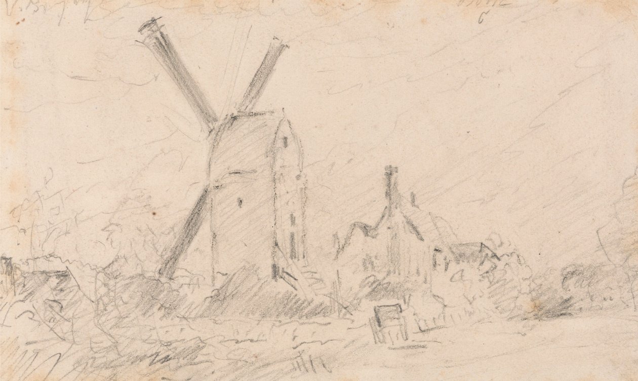 Maisema ja tuulimylly tekijältä John Constable