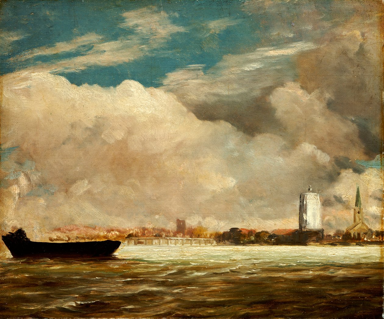 Thamesilla lähellä Battersea Bridgeä, noin 1816 tekijältä John Constable
