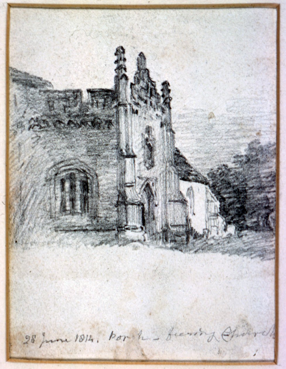 Feeringin kirkon kuisti, 28. kesäkuuta 1814 tekijältä John Constable