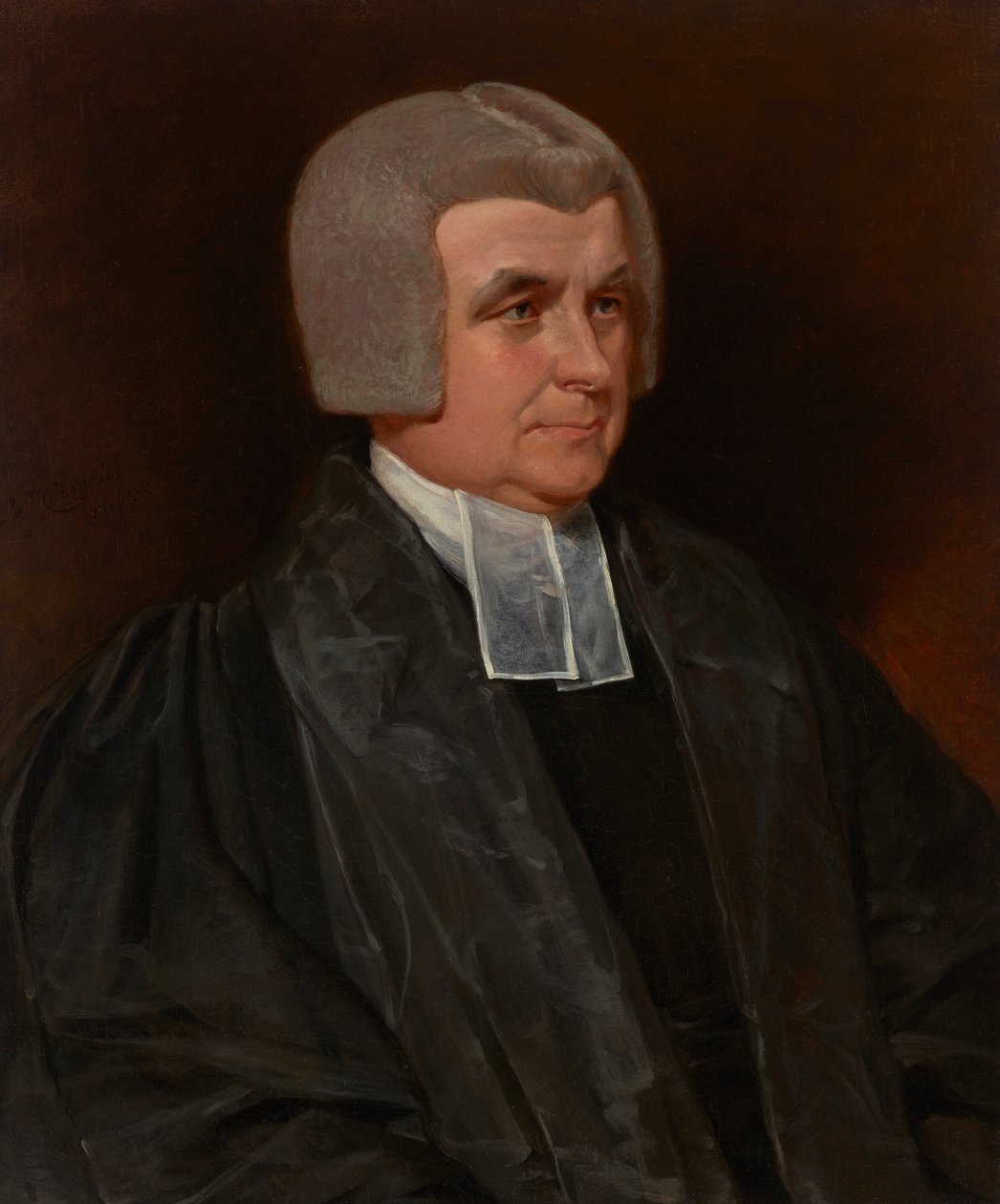 Worcesterin katedraalin tuomiokapitulin pastori John Wingfieldin (1760-1825) muotokuva, puolipitkä, musta puku ja valkoiset kaistaleet. tekijältä John Constable