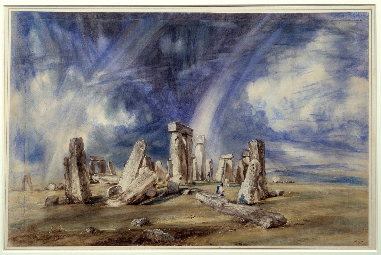 Stonehengen esihistoriallinen paikka (Englanti). John Constablen (1776-1837) maalaus tekijältä John Constable
