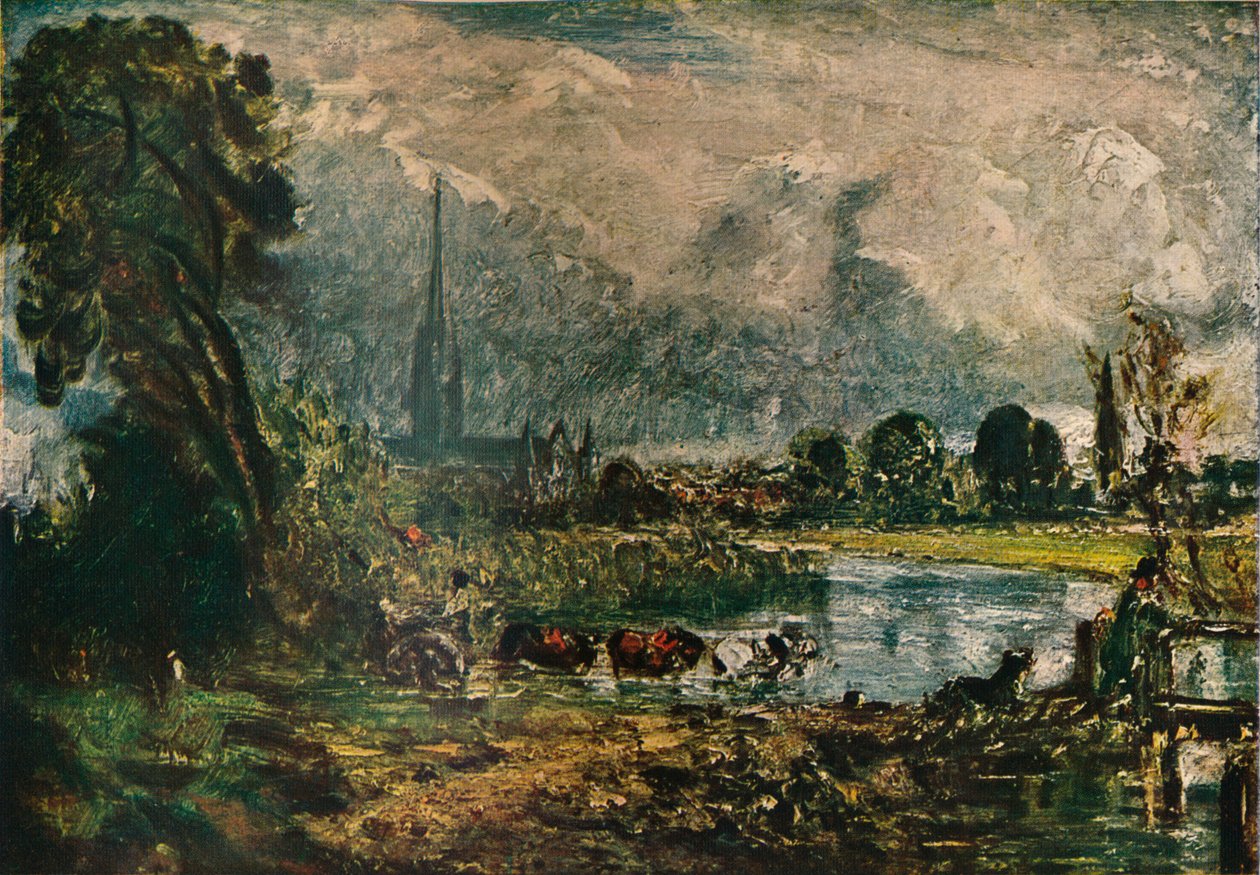 Salisburyn katedraali, vuonna 1829. 1911 tekijältä John Constable