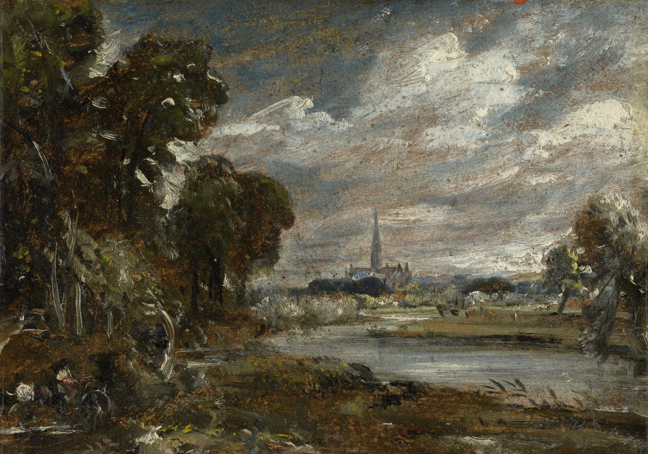 Salisburyn katedraali Nadder-joelta, n. 1829 tekijältä John Constable