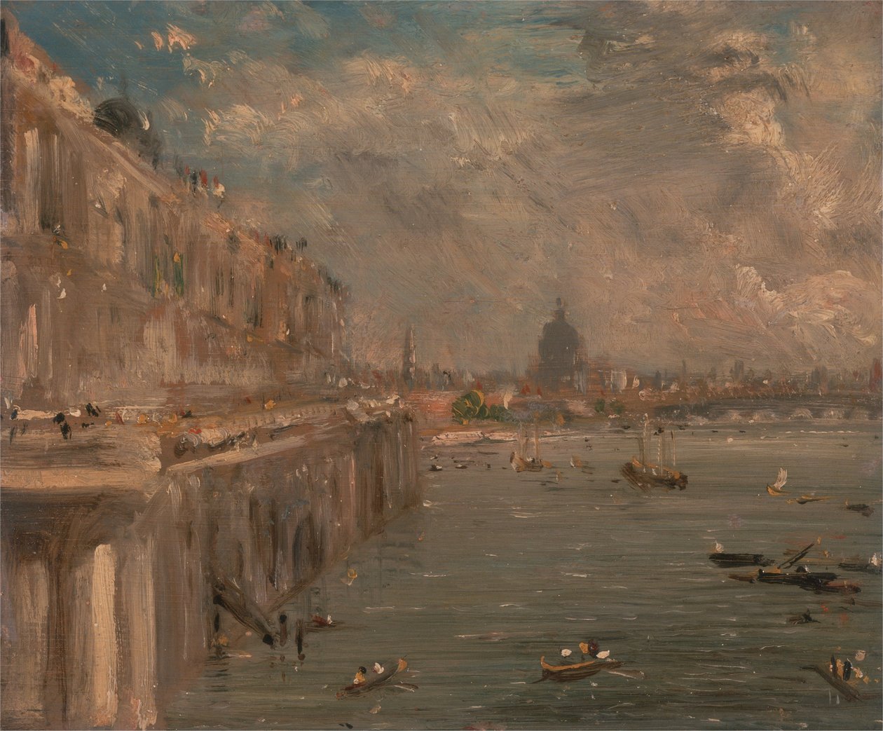 Somerset House Terrace Waterloon sillalta käsin tekijältä John Constable