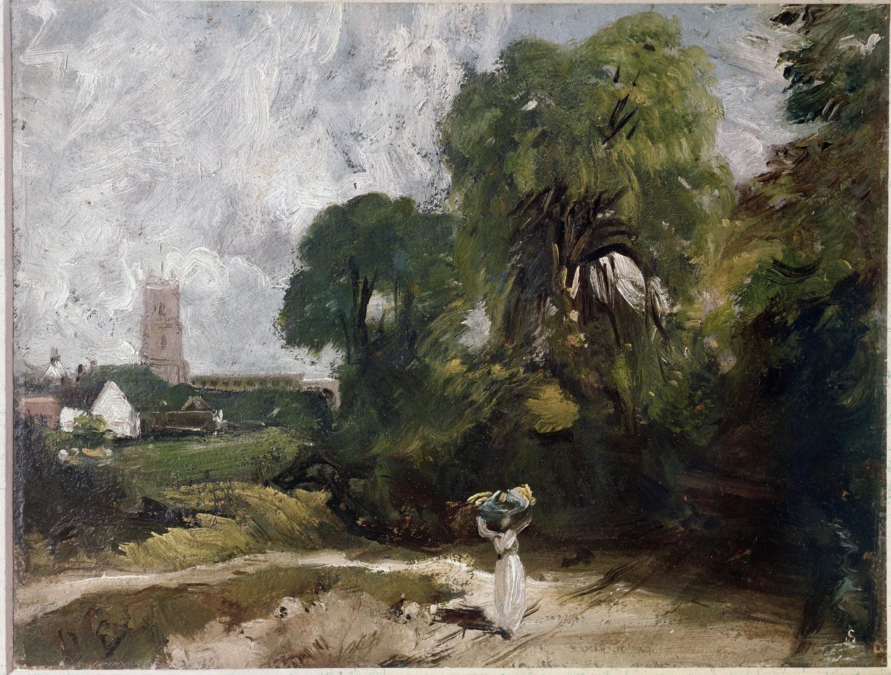 Stoke-by-Nayland (öljy kankaalle, n. 1830) tekijältä John Constable