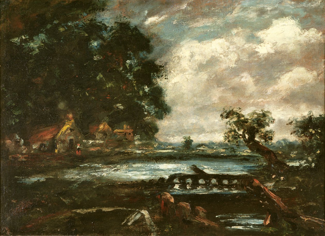 Study for The Leaping Horse (Näkymä Stouriin) (öljy kankaalle) (opinnäytetyö) tekijältä John Constable