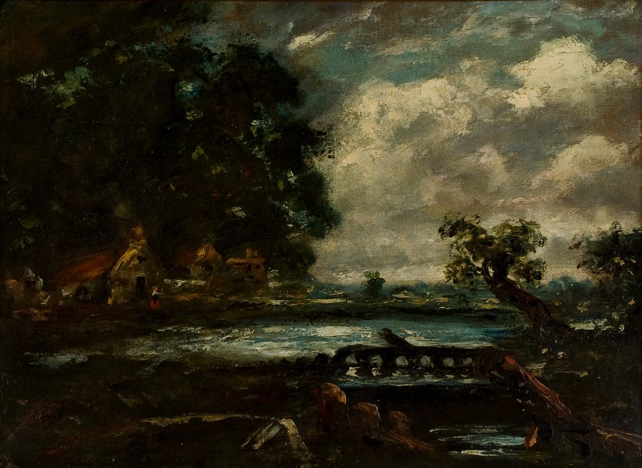 Tutkimus "The Leaping Horse":lle (View on the Stour) tekijältä John Constable