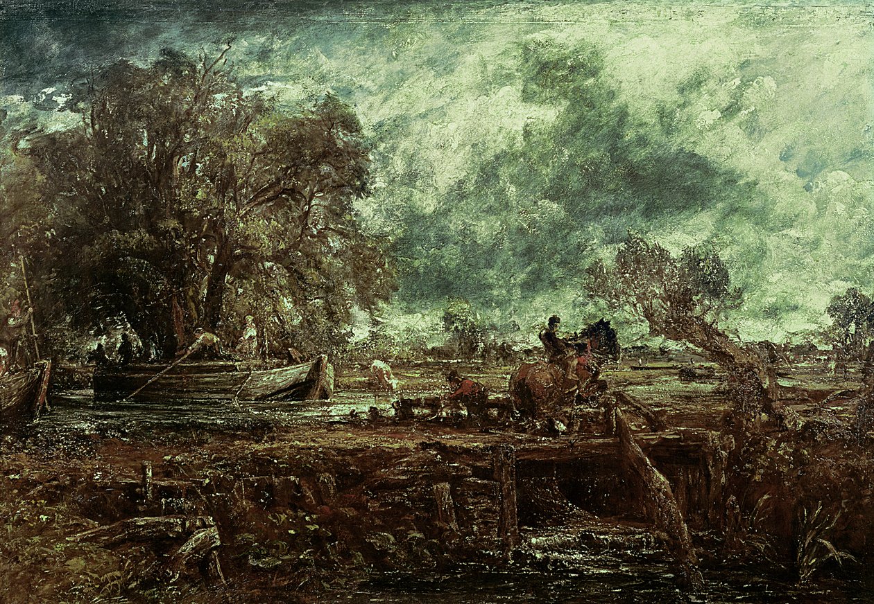 Study for The Leaping Horse, n. 1825 tekijältä John Constable