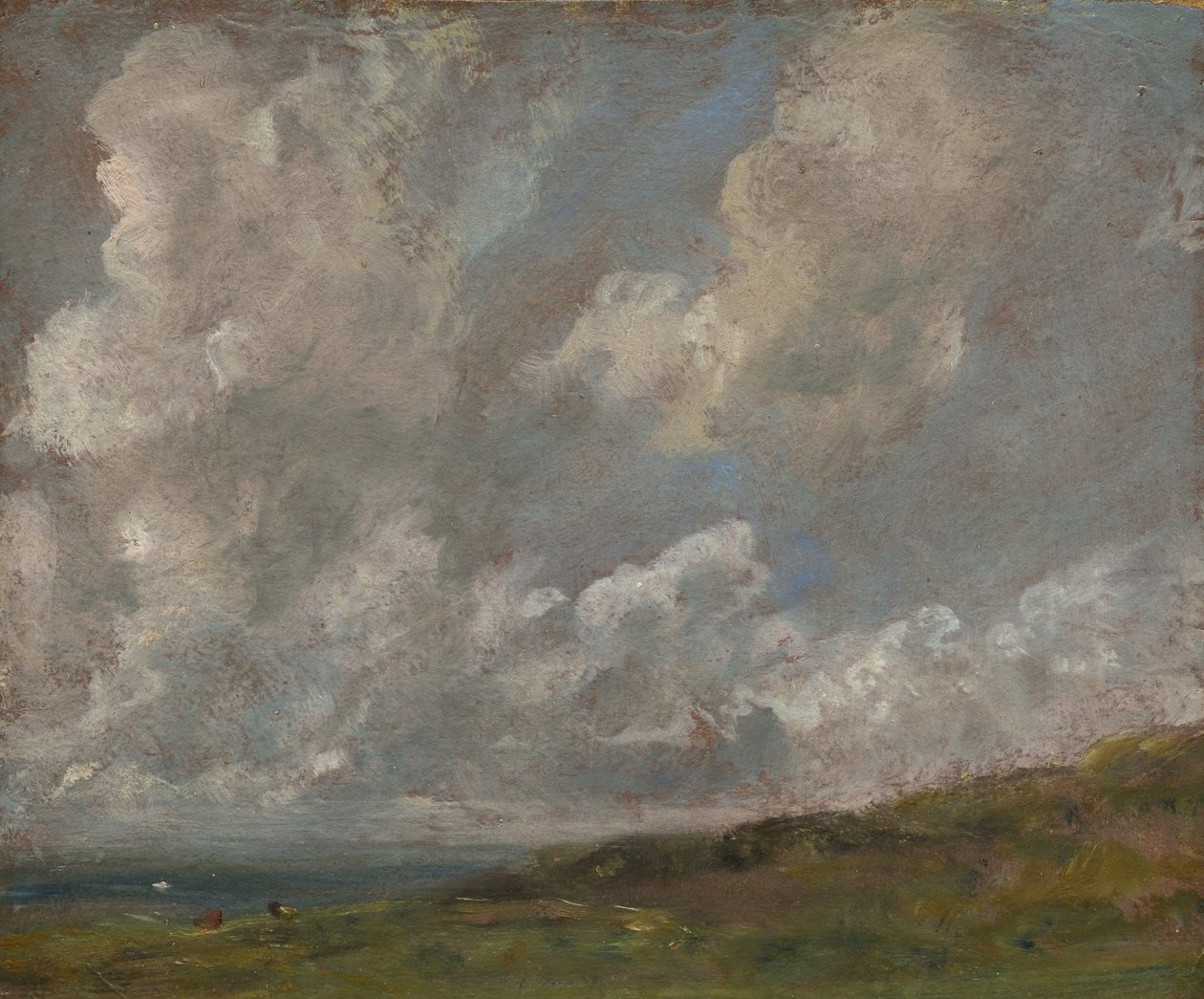 Tutkimus pilvistä maiseman yllä, n. 1821-22 tekijältä John Constable