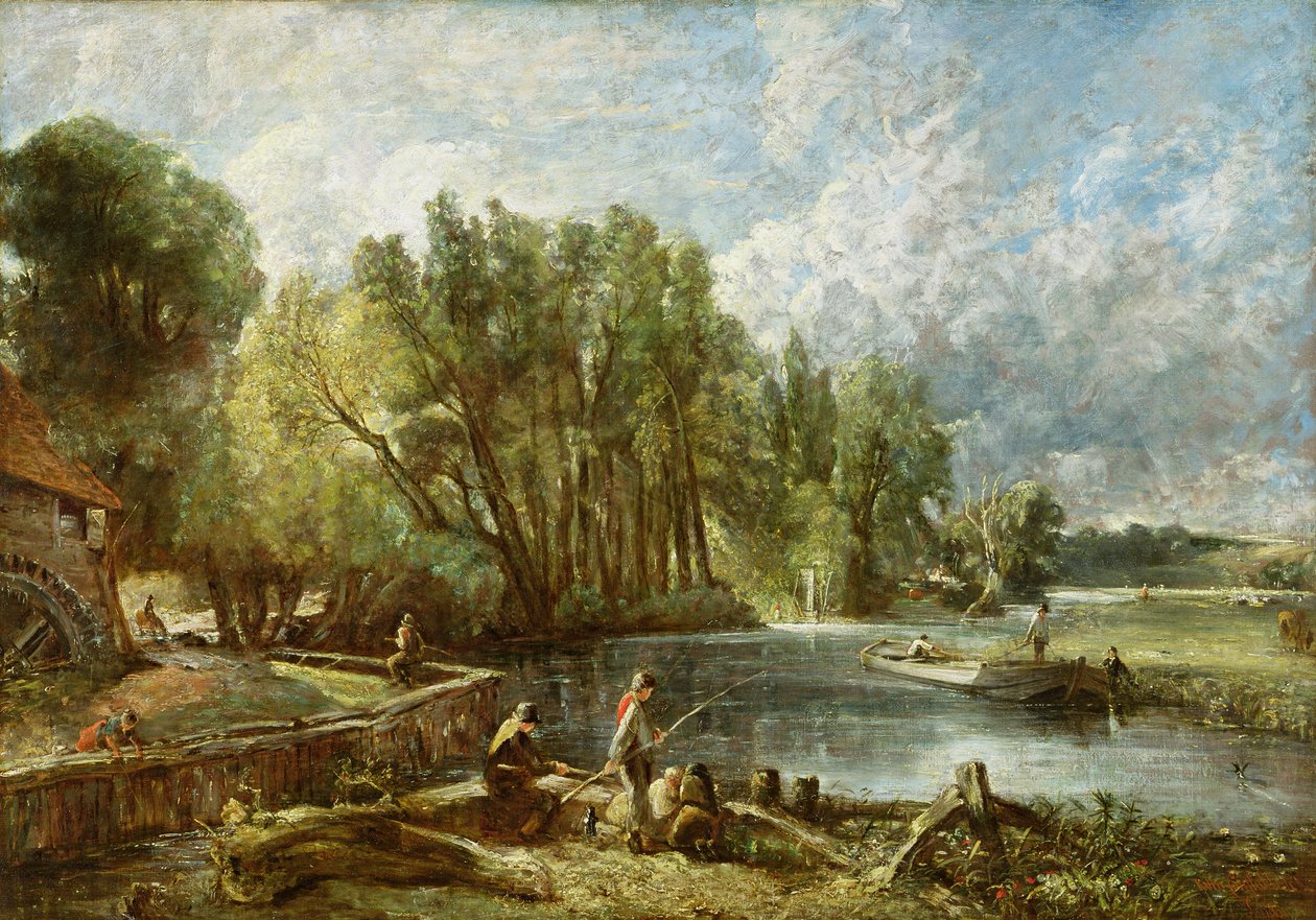 Nuoret waltonilaiset - Stratfordin tehdas, n. 1819-25 tekijältä John Constable