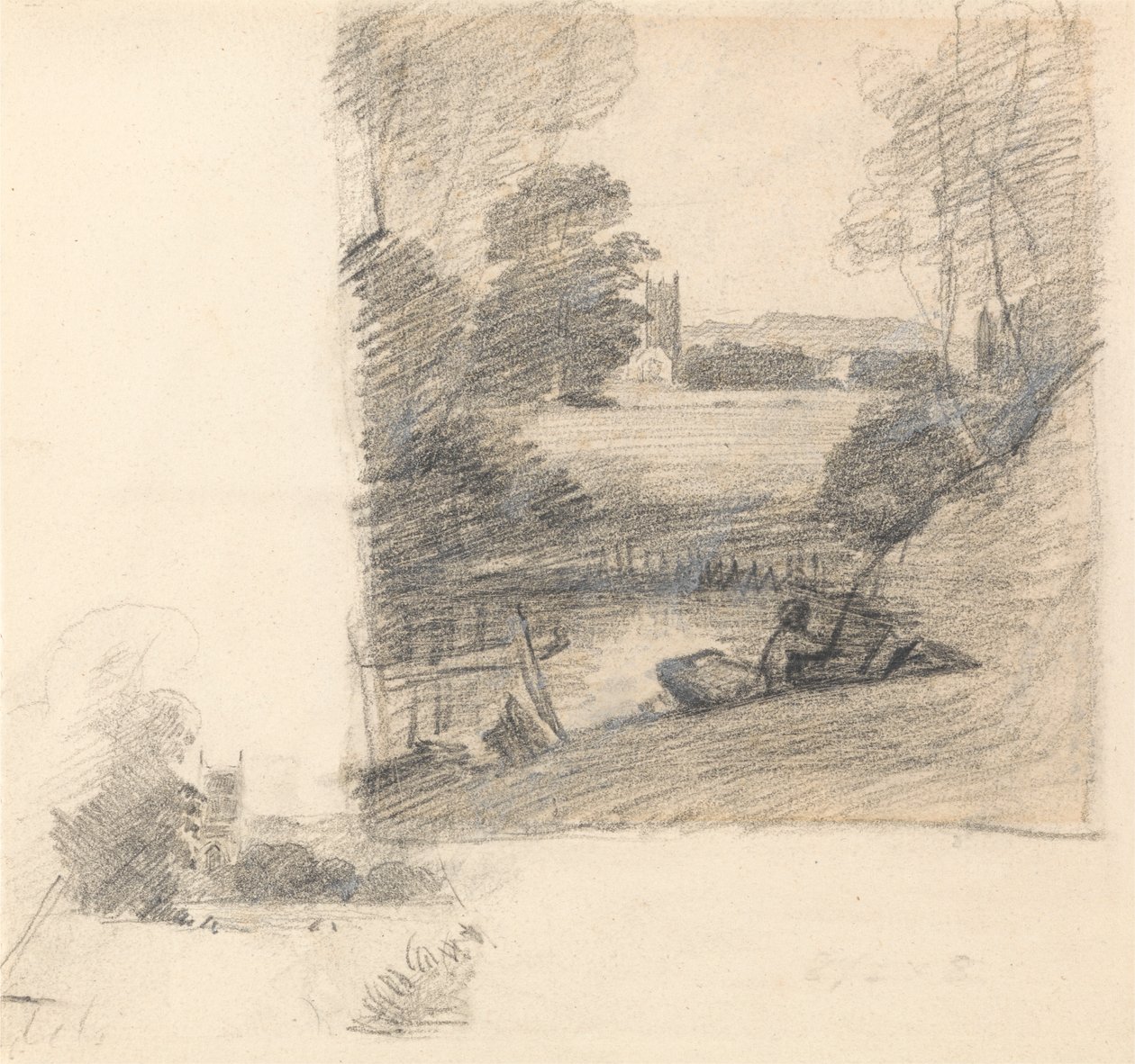 Kaksi tutkimusta Dedhamin kirkosta idästä tekijältä John Constable