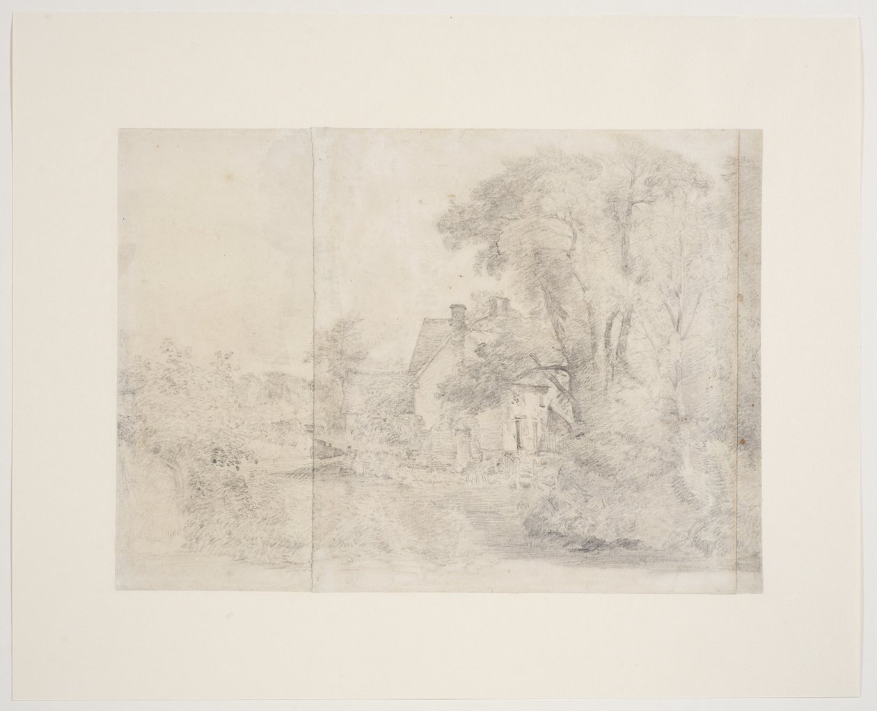 Willy Lottin talo, East Bergholt, noin 1812-13 (grafiitti paperille). tekijältä John Constable