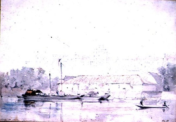 Windsorin linna joelta, 1802 (lyijykynä ja punainen liitu ja akvarelli) tekijältä John Constable