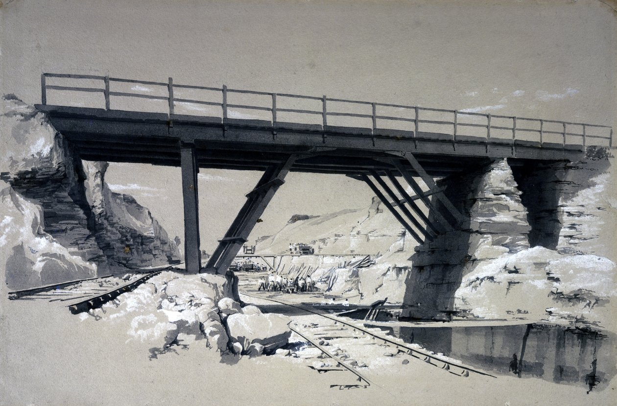 Blisworth Cutting, Northamptonshire, 2. heinäkuuta 1837 (kynä ja muste ja pesu paperille) tekijältä John Cooke Bourne