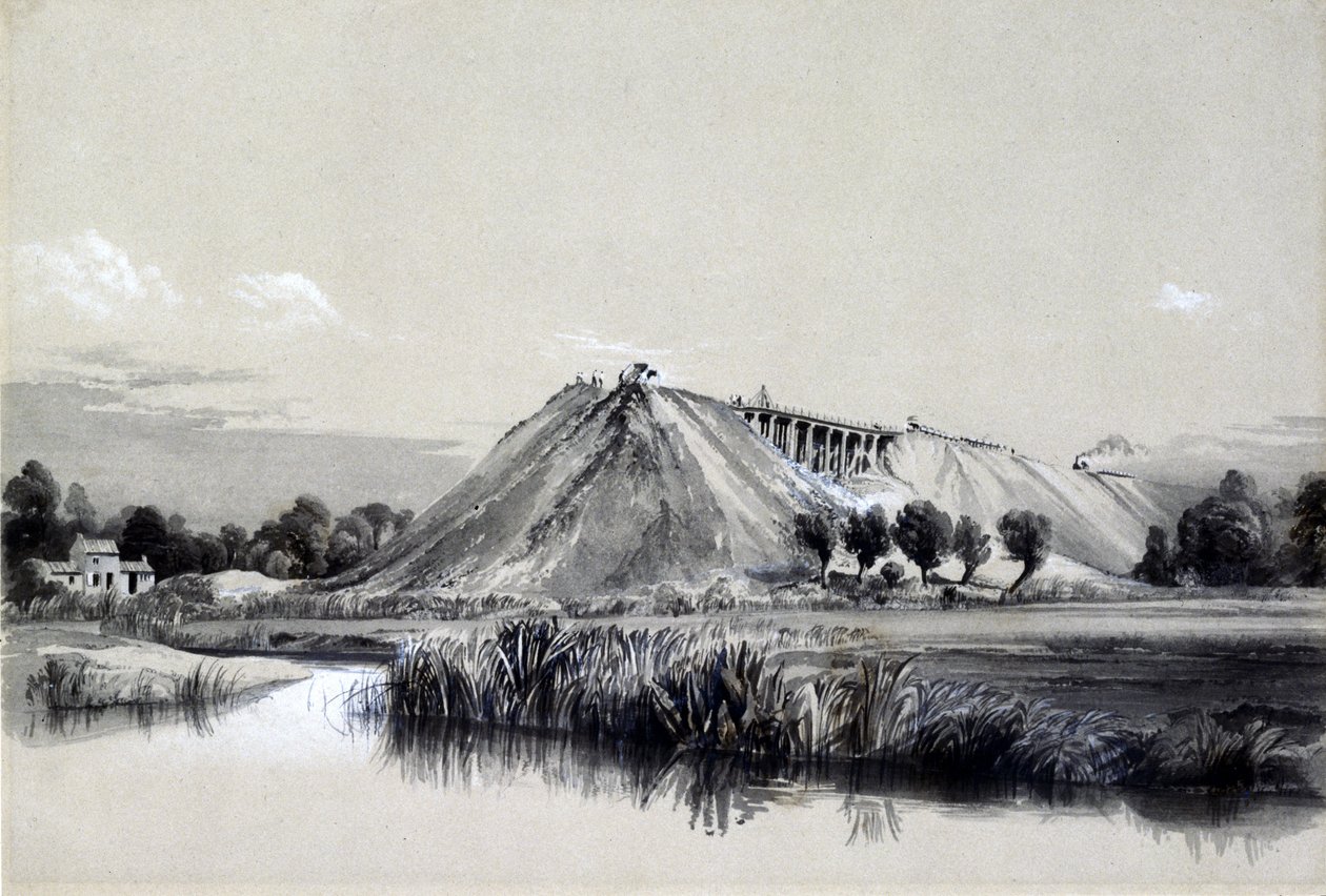 Pengerryksen teko Wolvertonissa, 29. kesäkuuta 1837 (kynä ja muste ja pesu paperille) tekijältä John Cooke Bourne