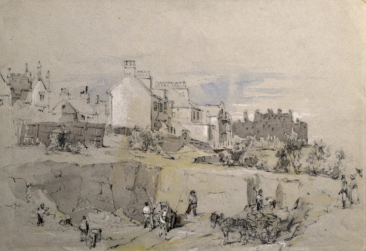 Park Street, Camden Town, n. 1836-39 (kynäpiirros) tekijältä John Cooke Bourne