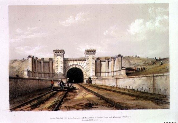 Primrose Hill Tunnel, taiteilijan kaivertama tekijältä John Cooke Bourne
