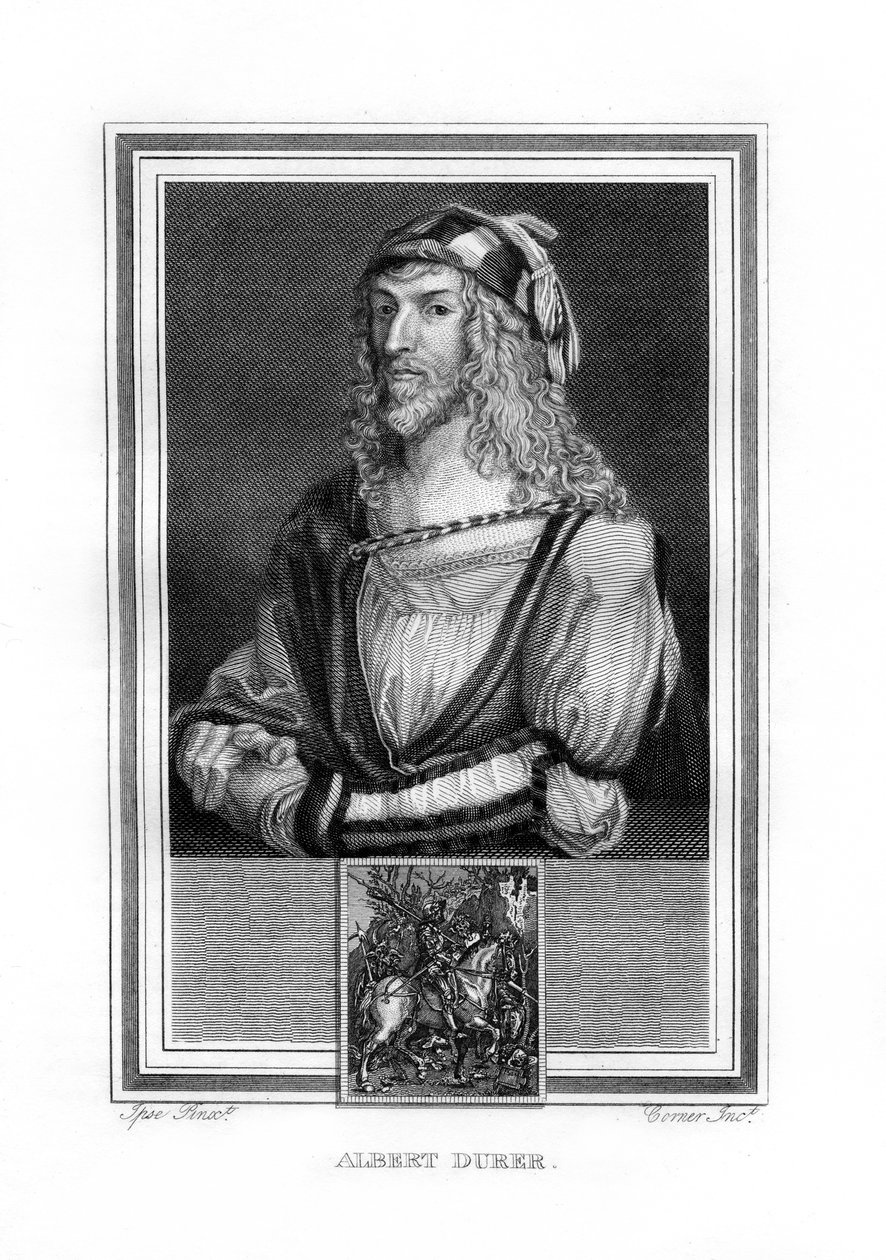 Albert Durer, saksalainen pohjoisrenessanssin maalari ja kaivertaja, 1825. tekijältä John Corner