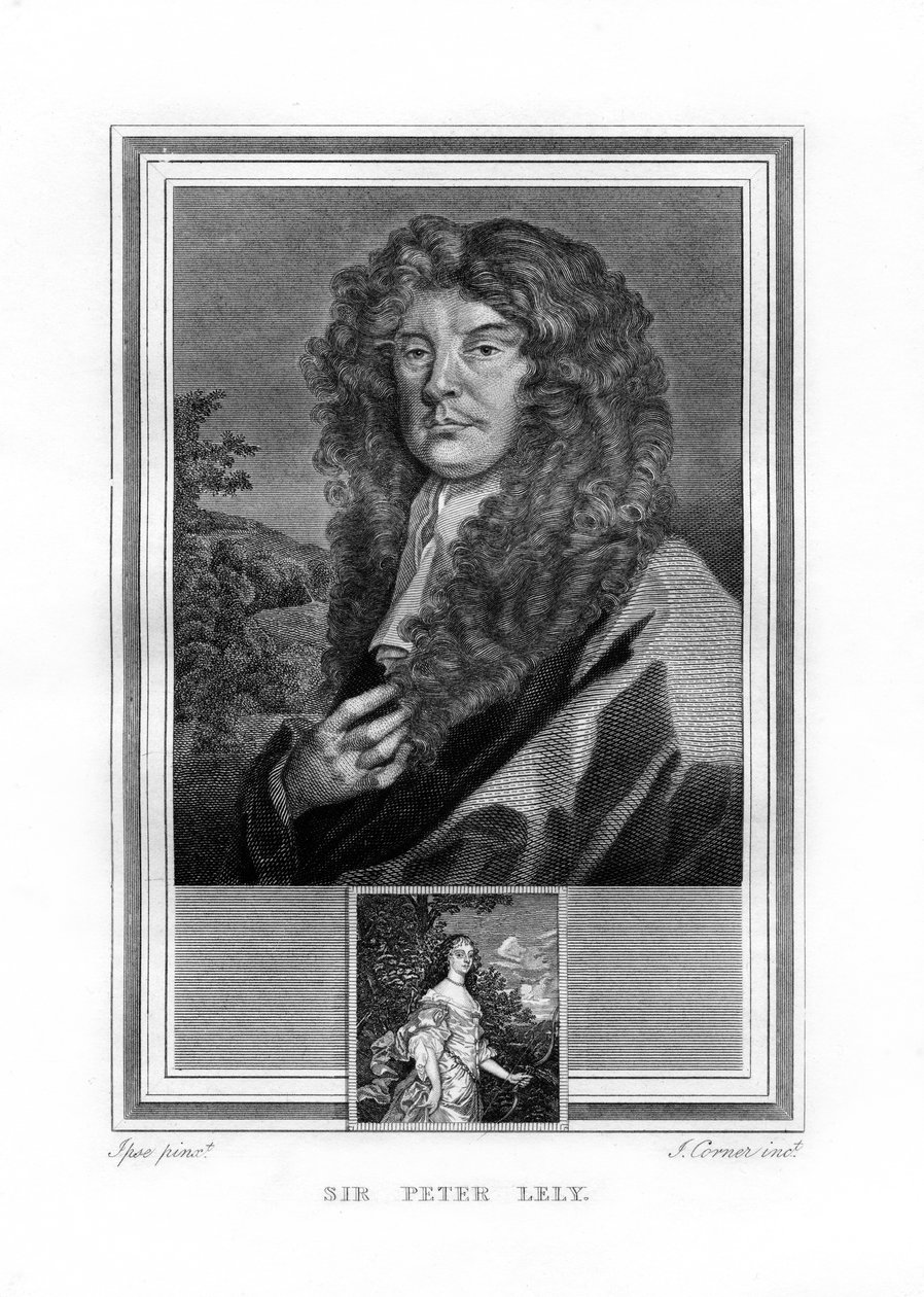 Sir Peter Lely, hollantilaissyntyinen englantilainen barokin aikakauden taidemaalari, 1825. tekijältä John Corner